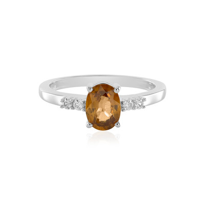 Champagne Zircon Silver Ring