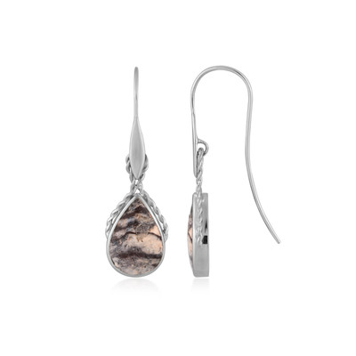 Batik Jasper Silver Earrings (Bali Barong)