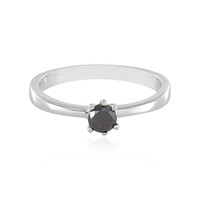 Black Diamond Silver Ring