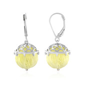 Golden Quartz Silver Earrings