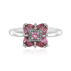 Pink Tourmaline Silver Ring