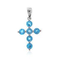 Sky Blue Topaz Silver Pendant