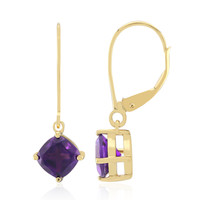 9K Uruguayan Amethyst Gold Earrings