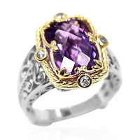 Bolivian Amethyst Silver Ring (Dallas Prince Designs)