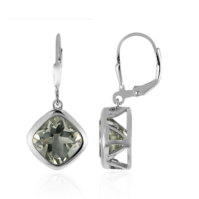 Green Amethyst Silver Earrings (MONOSONO COLLECTION)