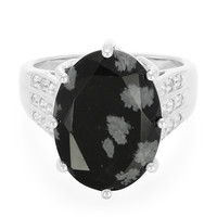 Snowflake Obsidian Silver Ring