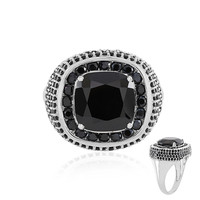 Black Spinel Silver Ring