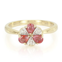 10K Unheated Padparadscha Sapphire Gold Ring