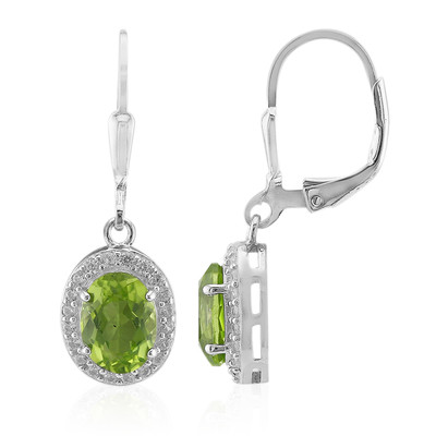 Burmese Peridot Silver Earrings