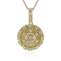 9K I2 Champagne Diamond Gold Necklace (de Melo)