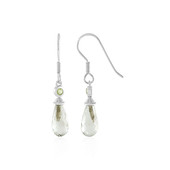 Green Amethyst Silver Earrings