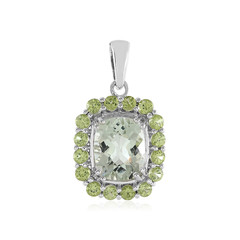 Green Amethyst Silver Pendant