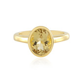 Yellow Beryl Silver Ring