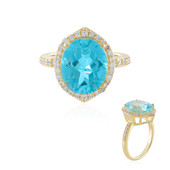 Paraiba Color Topaz Silver Ring