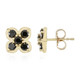 9K Black Diamond Gold Earrings