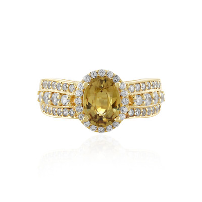 Yellow Zircon Silver Ring