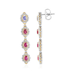 Tanzanian Ruby Silver Earrings (Gems en Vogue)