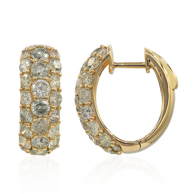 14K SI2 Fancy Diamond Gold Earrings (CIRARI)