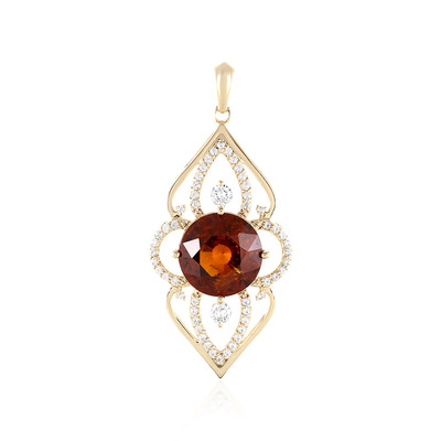 9K Hessonite Garnet Gold Pendant