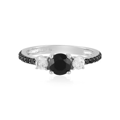 Black Spinel Silver Ring