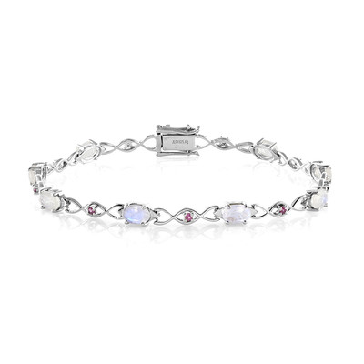 Rainbow Moonstone Silver Bracelet