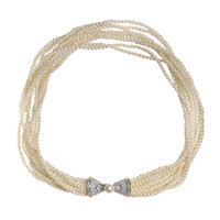 14K White Freshwater Pearl Gold Necklace (Estée Collection)