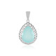 Aqua Chalcedony Silver Pendant