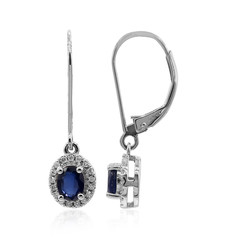 10K Ceylon Blue Sapphire Gold Earrings