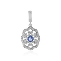 Unheated Ceylon Blue Sapphire Silver Pendant