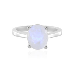 Rainbow Moonstone Silver Ring