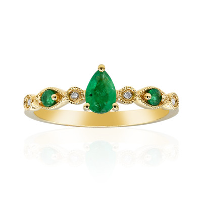 14K AAA Zambian Emerald Gold Ring (CIRARI)