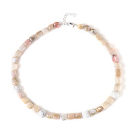 Pink Mystic Opal Silver Necklace