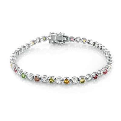 Fancy Tourmaline Silver Bracelet