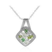 Green Amethyst Silver Necklace