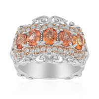 Padparadscha Sapphire Silver Ring (Dallas Prince Designs)