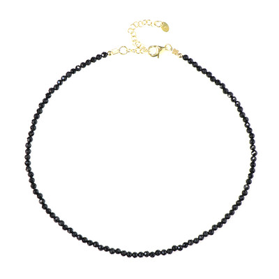 Black Spinel Silver Necklace