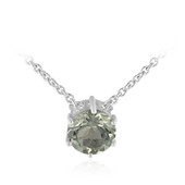 Green Amethyst Silver Necklace