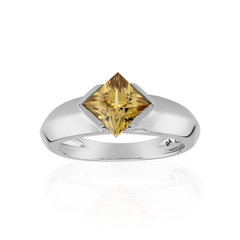 Yellow Zircon Silver Ring