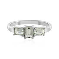 Green Amethyst Silver Ring