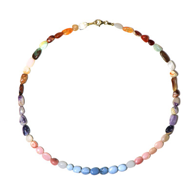 Ethiopian Opal Silver Necklace (Riya)