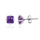 Siberian Amethyst Silver Earrings