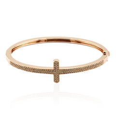 14K SI1 Argyle Rose De France Diamond Gold Bangle