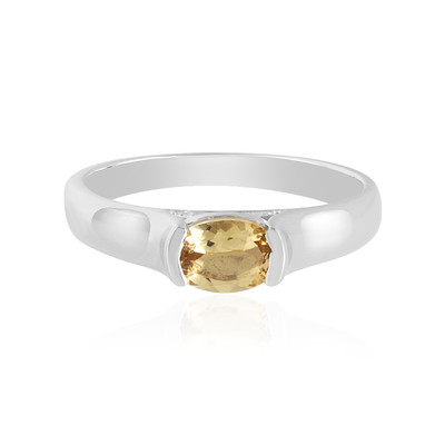 Yellow Beryl Silver Ring