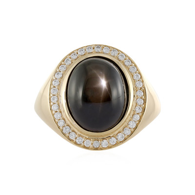 9K Black Star Sapphire Gold Ring