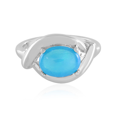 Blue Ethiopian Opal Silver Ring