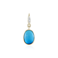 9K Sleeping Beauty Turquoise Gold Pendant