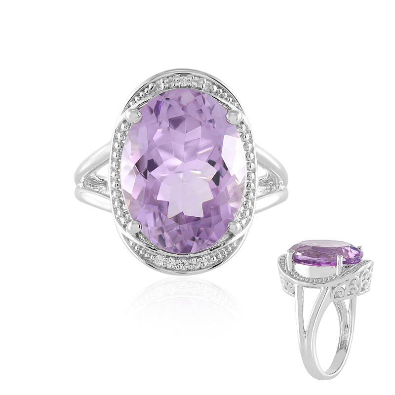 Oval rose de france 2024 amethyst ring