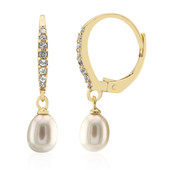White Freshwater Pearl Silver Earrings