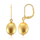 Kabira Golden South Sea Pearl Silver Earrings (TPC)