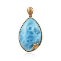 14K Larimar Gold Pendant